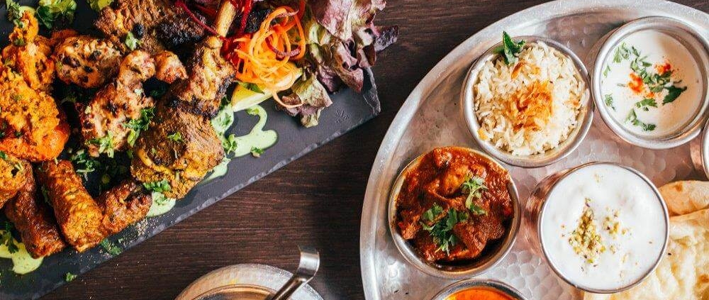 thali and kebab at iftar in birmingham