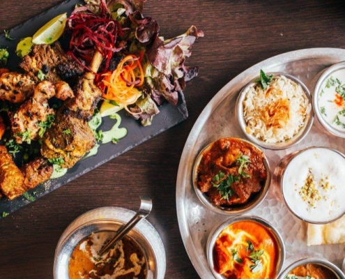 thali and kebab at iftar in birmingham