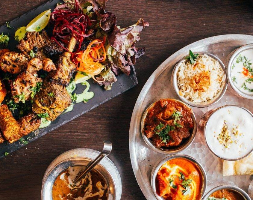 thali and kebab at iftar in birmingham