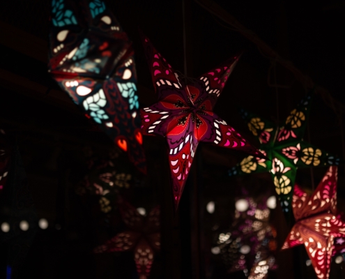 Indian Christmas Dinner Star lanterns